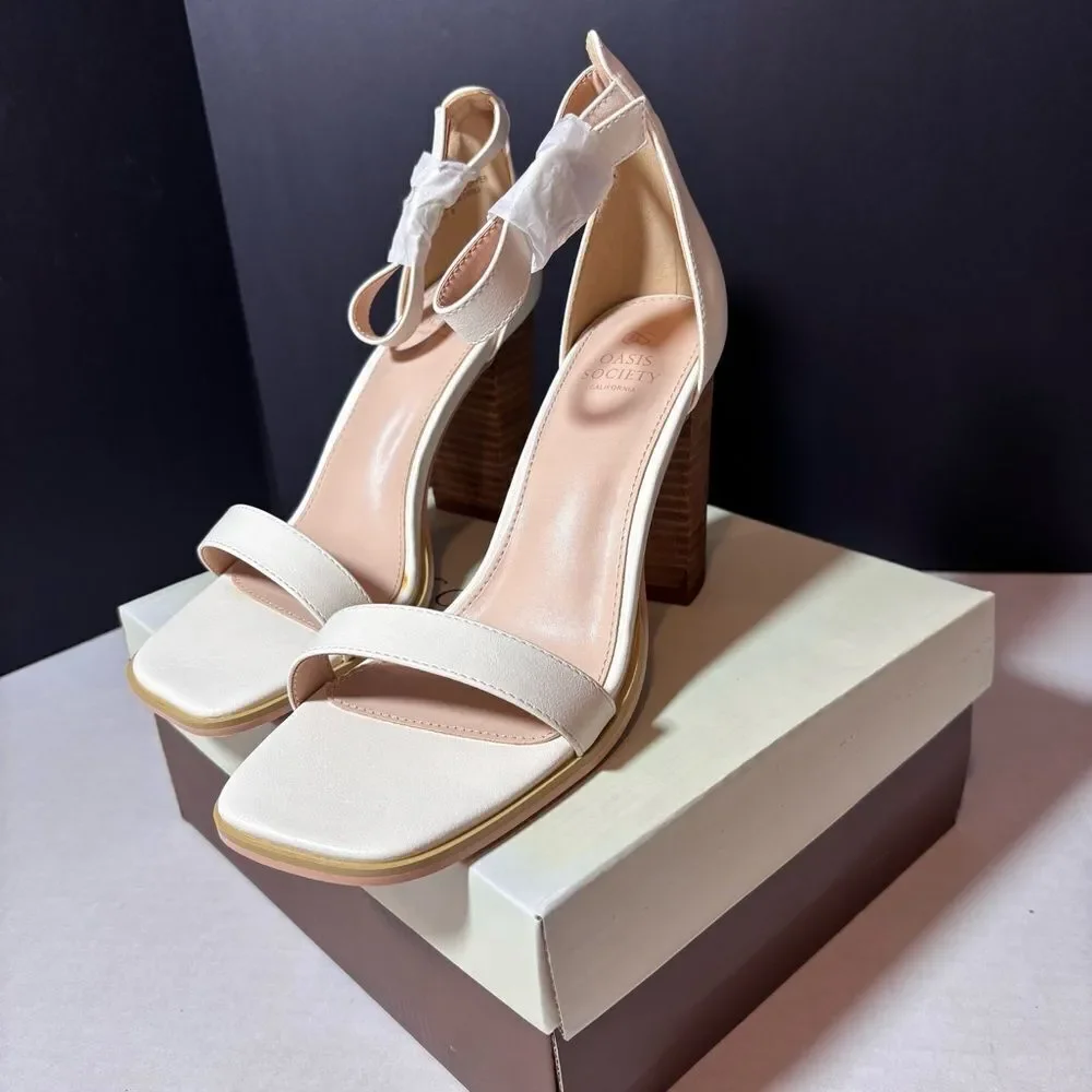 Oasis Society Nyla Heels in White Size 9 NEW in box